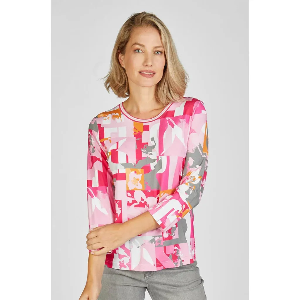 113350- Graphic Print Multicolour Top- Rabe