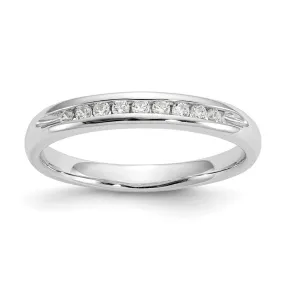 14K White Gold 1/8 to 1/2 Ctw Diamond 9-Stone Channel Tapered Band