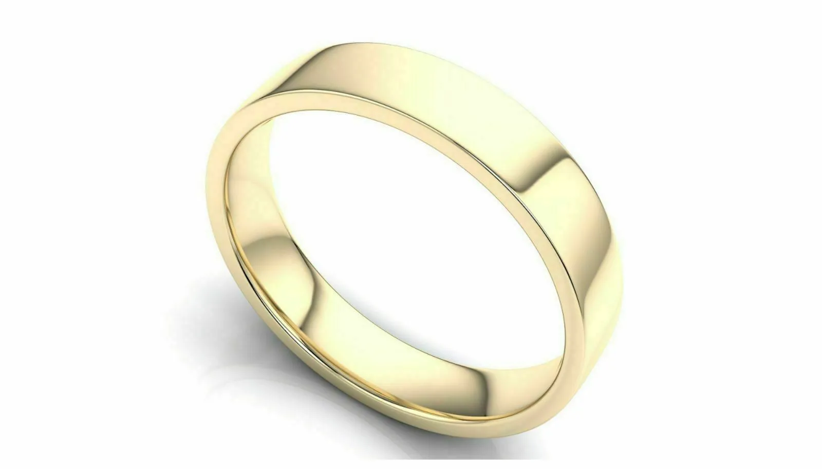 22k Solid Gold 6mm Comfort Fit Wedding Flat Band in 22k Yellow Gold All sizes 