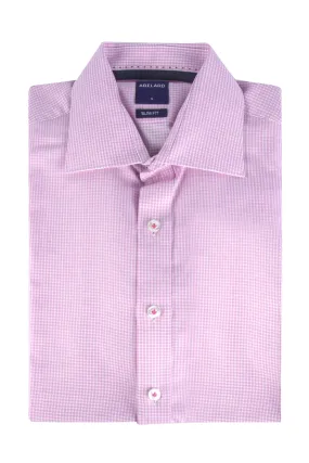 Abelard Slim Single Cuff Check Shirt Pink