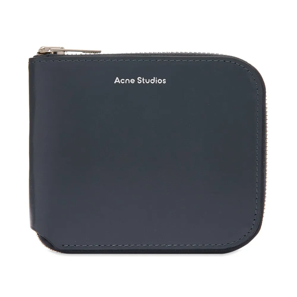 Acne Studios Csarite S Zip Coin WalletDark Blue