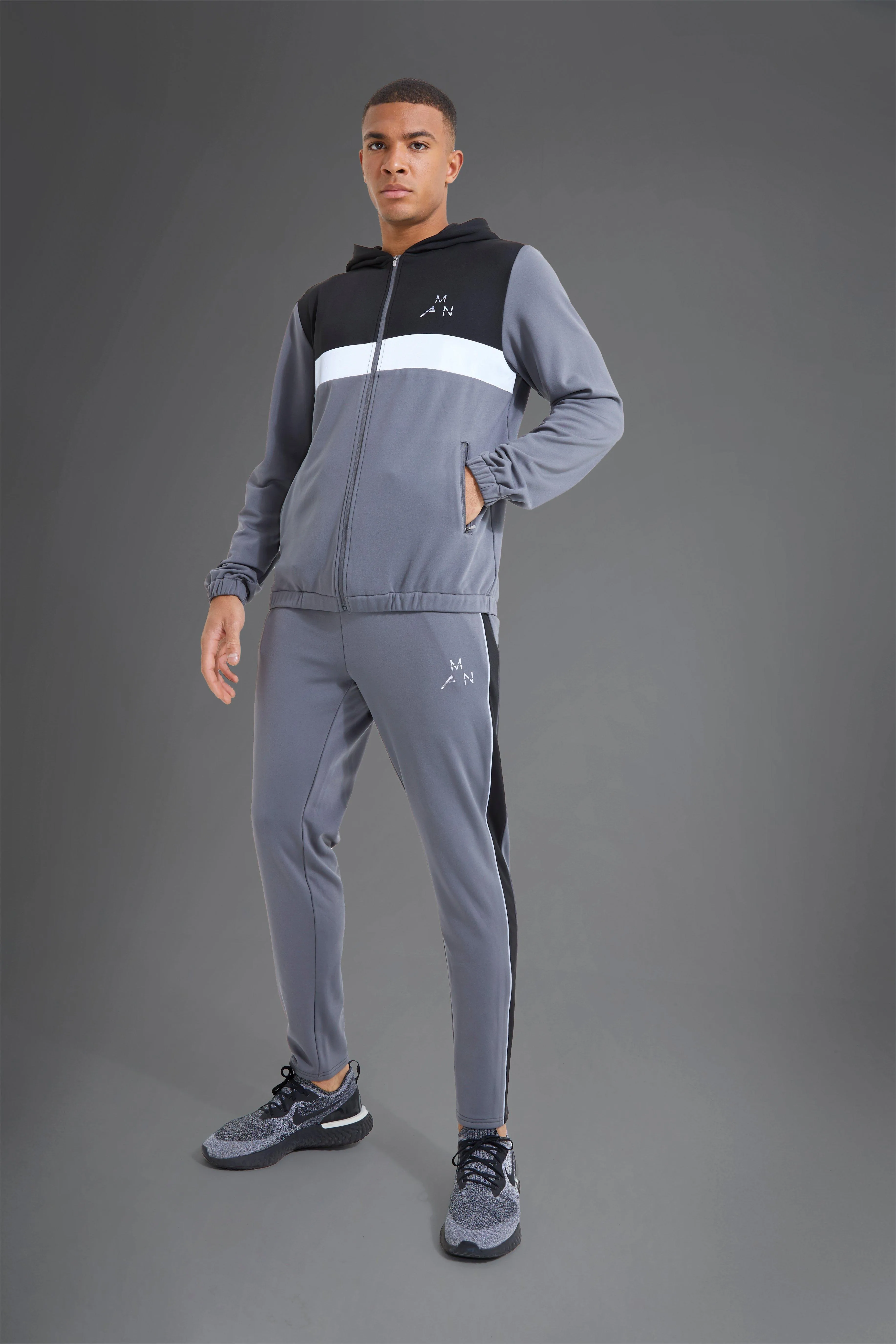 Active Gym Reflective Panel 1/4 Zip Tracksuit