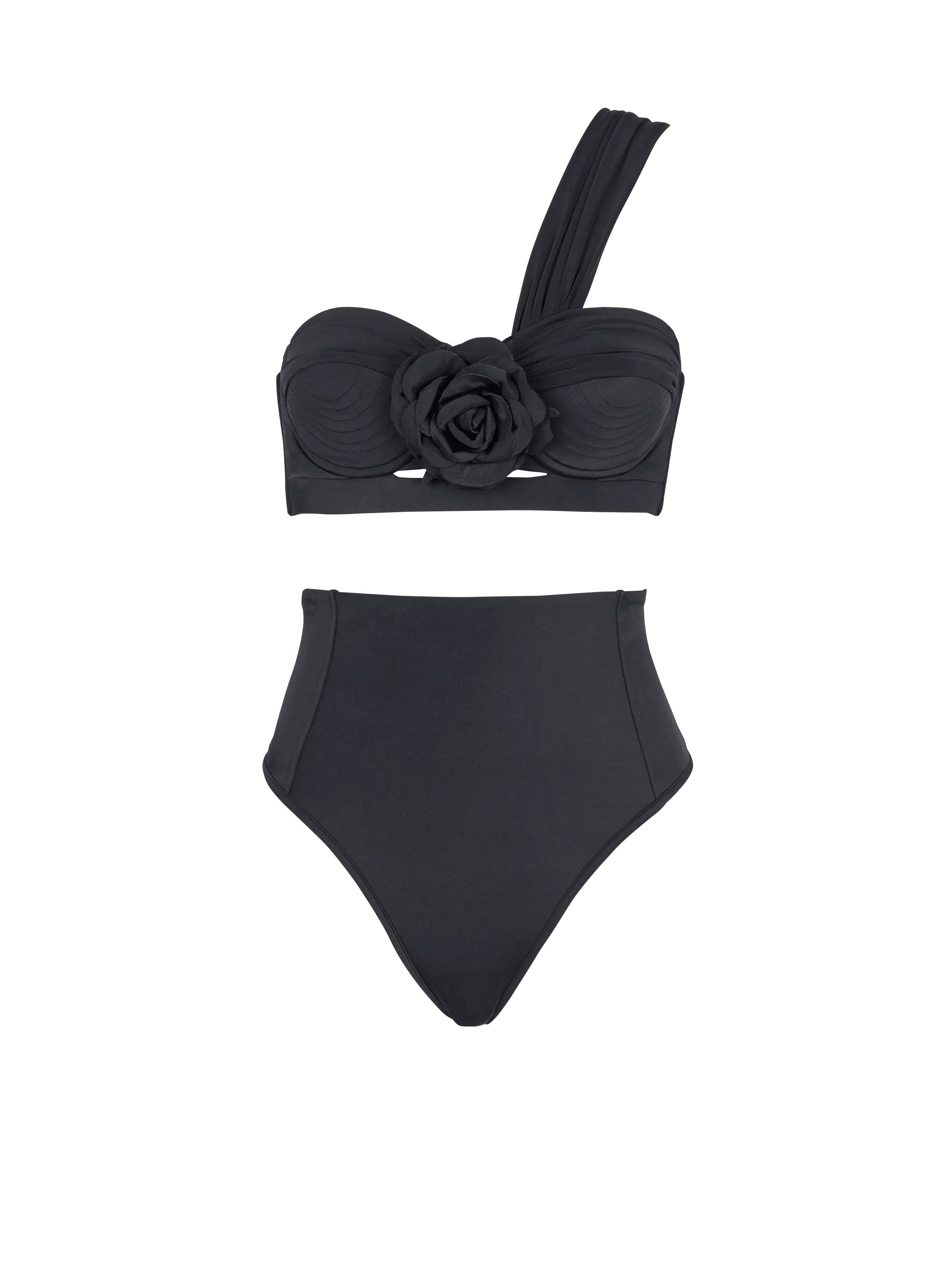 Asymmetric two-piece swimming costume