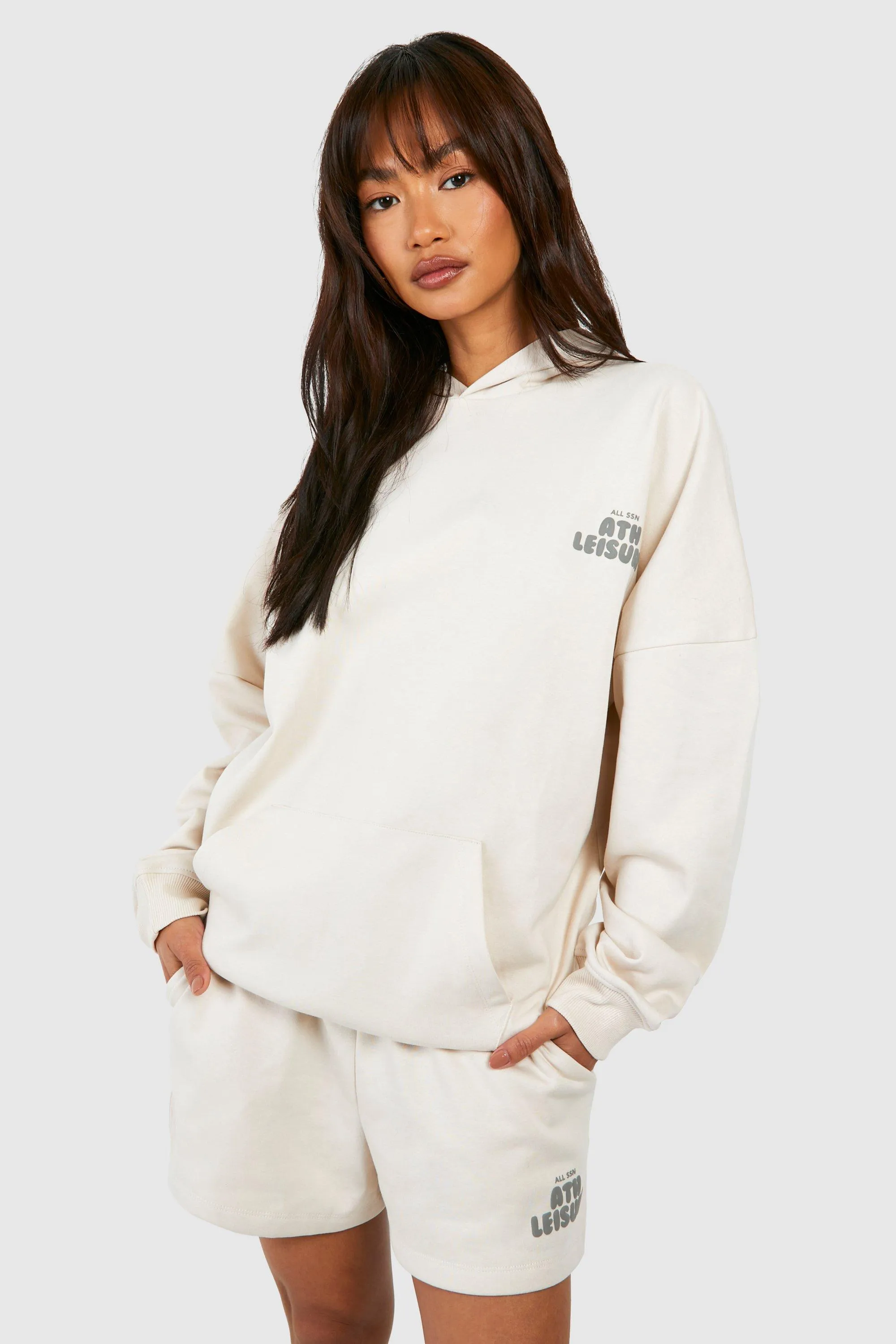 Ath Leisure Bubble Print Hooded Short Tracksuit