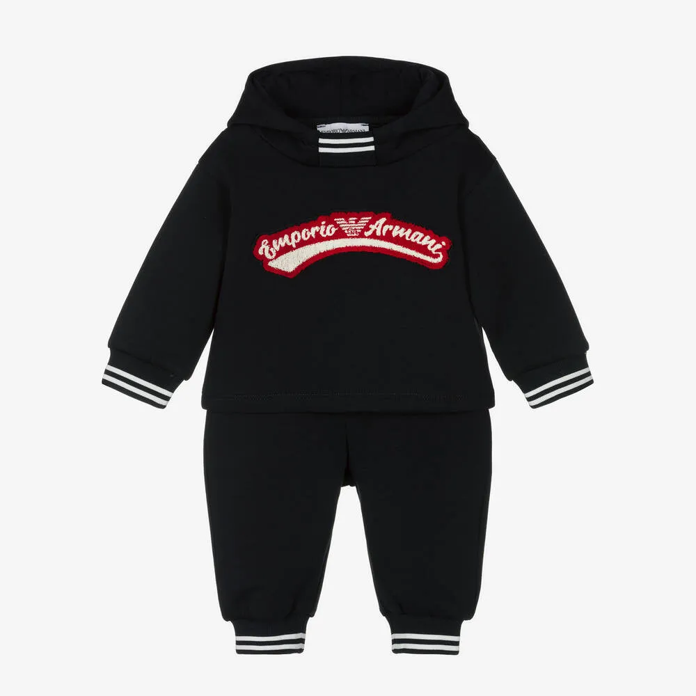 Baby Boys Navy Blue Cotton Tracksuit