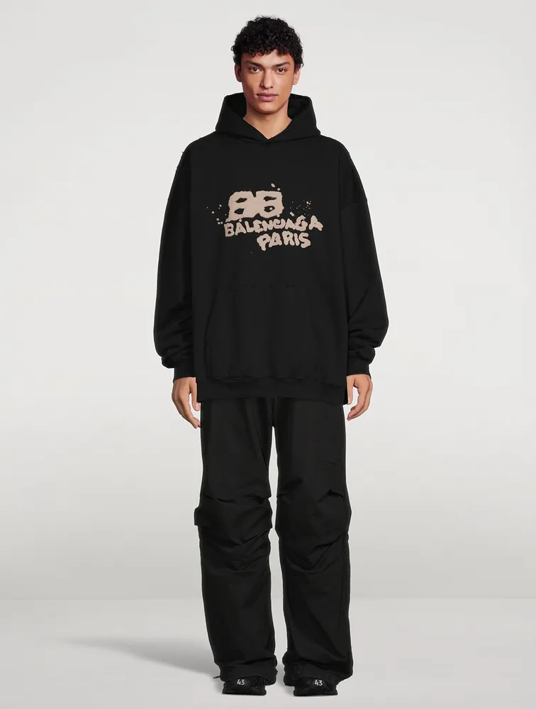 BALENCIAGA Hand Drawn BB Icon Oversized Hoodie