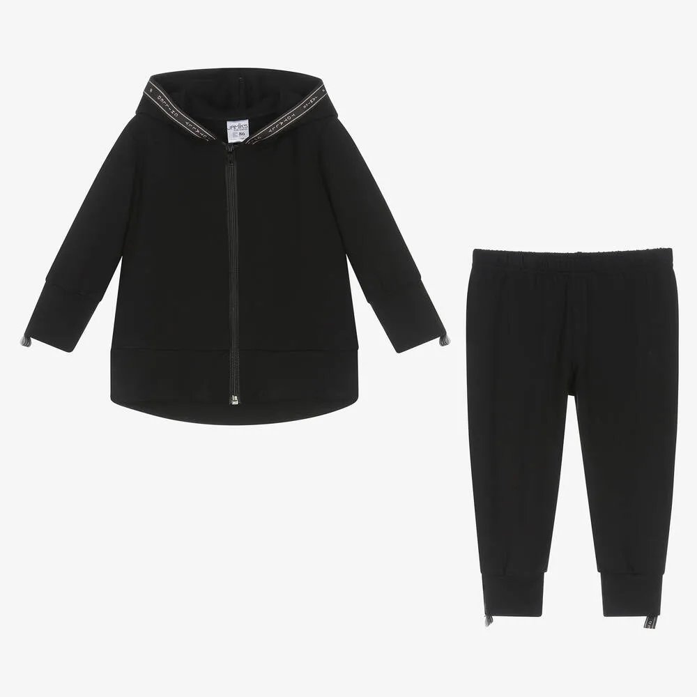 Black Cotton & Bamboo Hooded Tracksuit