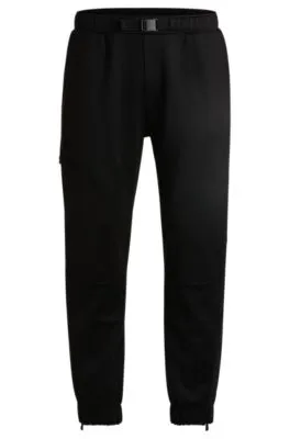 Bonded-fleece tracksuit bottoms with logo detail