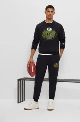 BOSS x NFL cotton-blend tracksuit bottoms with collaborative branding