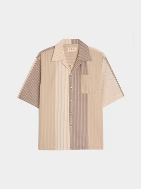 Boxy Fit Stripped Bowling Shirt, Buttercream