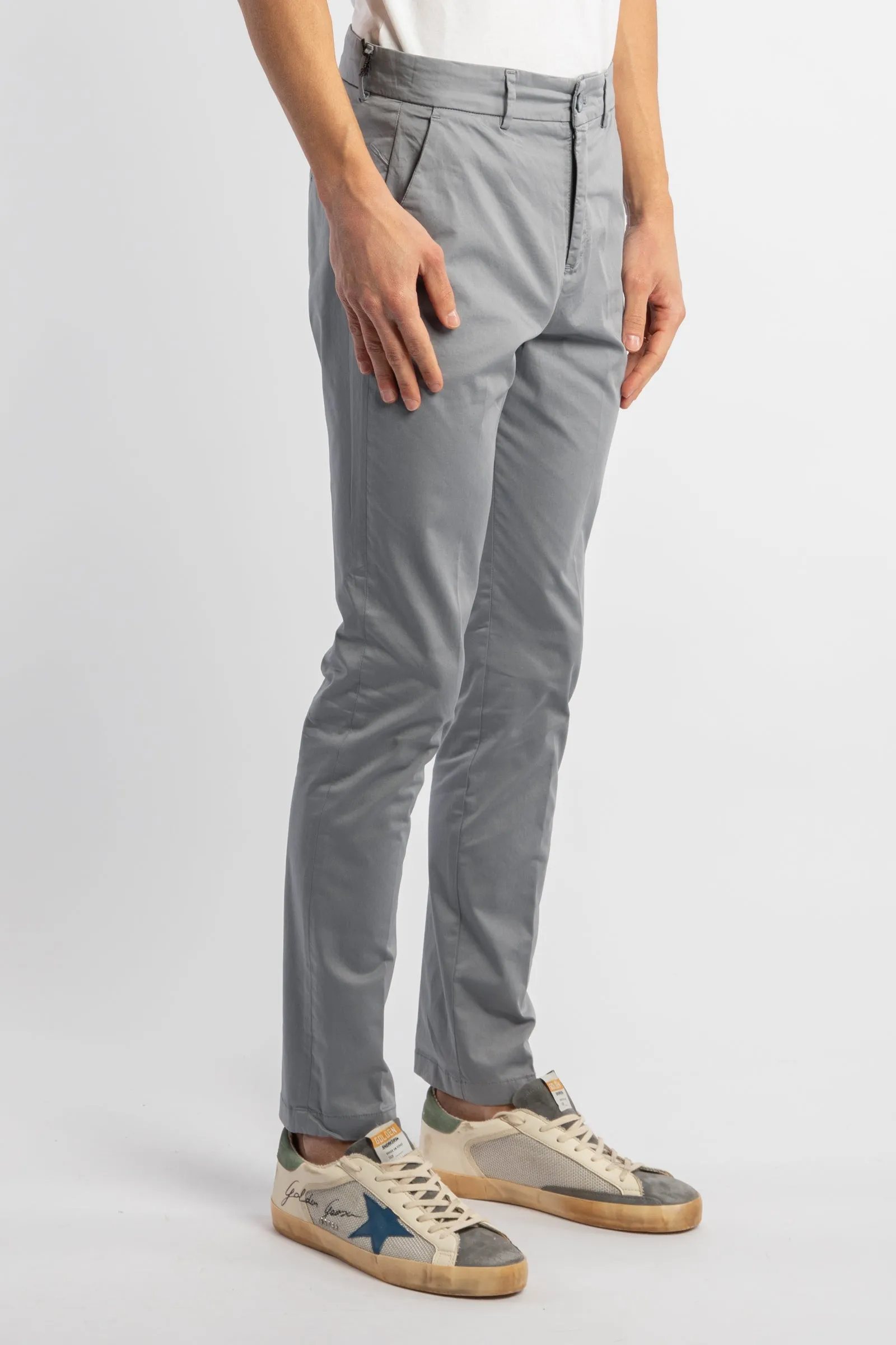 Brera pantalone slim fit gabardina di cotone mano pesca