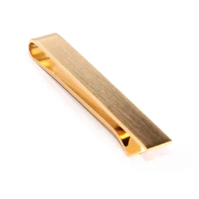 Brushed Gold Square Clasp Tie Bar