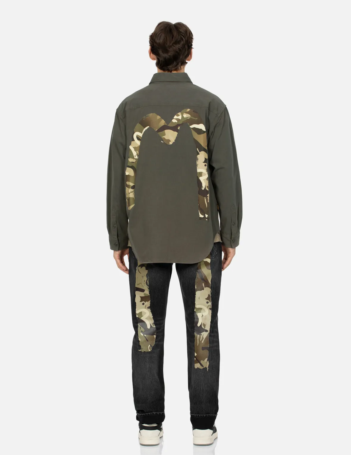 Camouflage Brushstroke Daicock Print Relax Fit Shirt