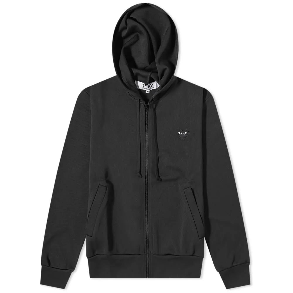 Comme des Garçons Play Black Heart Back Print Zip HoodieBlack