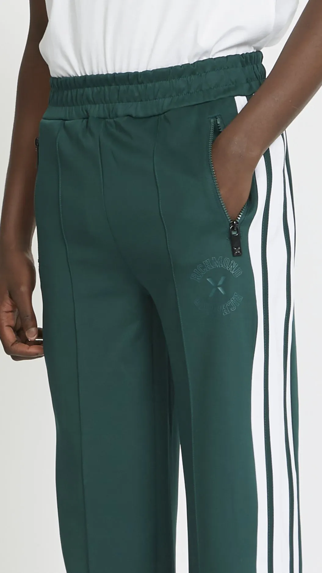 Completo tuta in acetato JOHN RICHMOND X felpa zip + pantalone verde