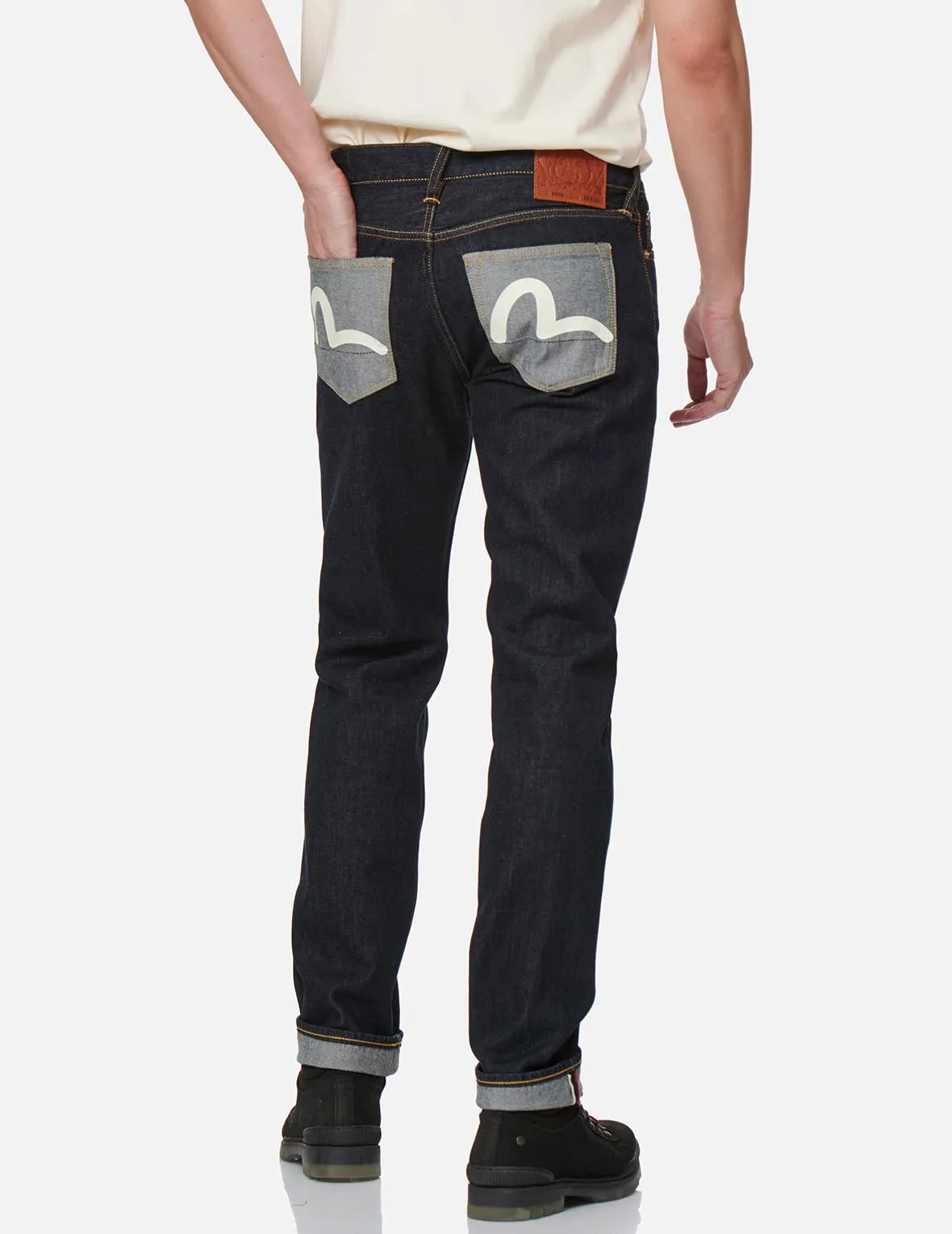 Contrasting Back Pockets Slim Fit Jeans #2010