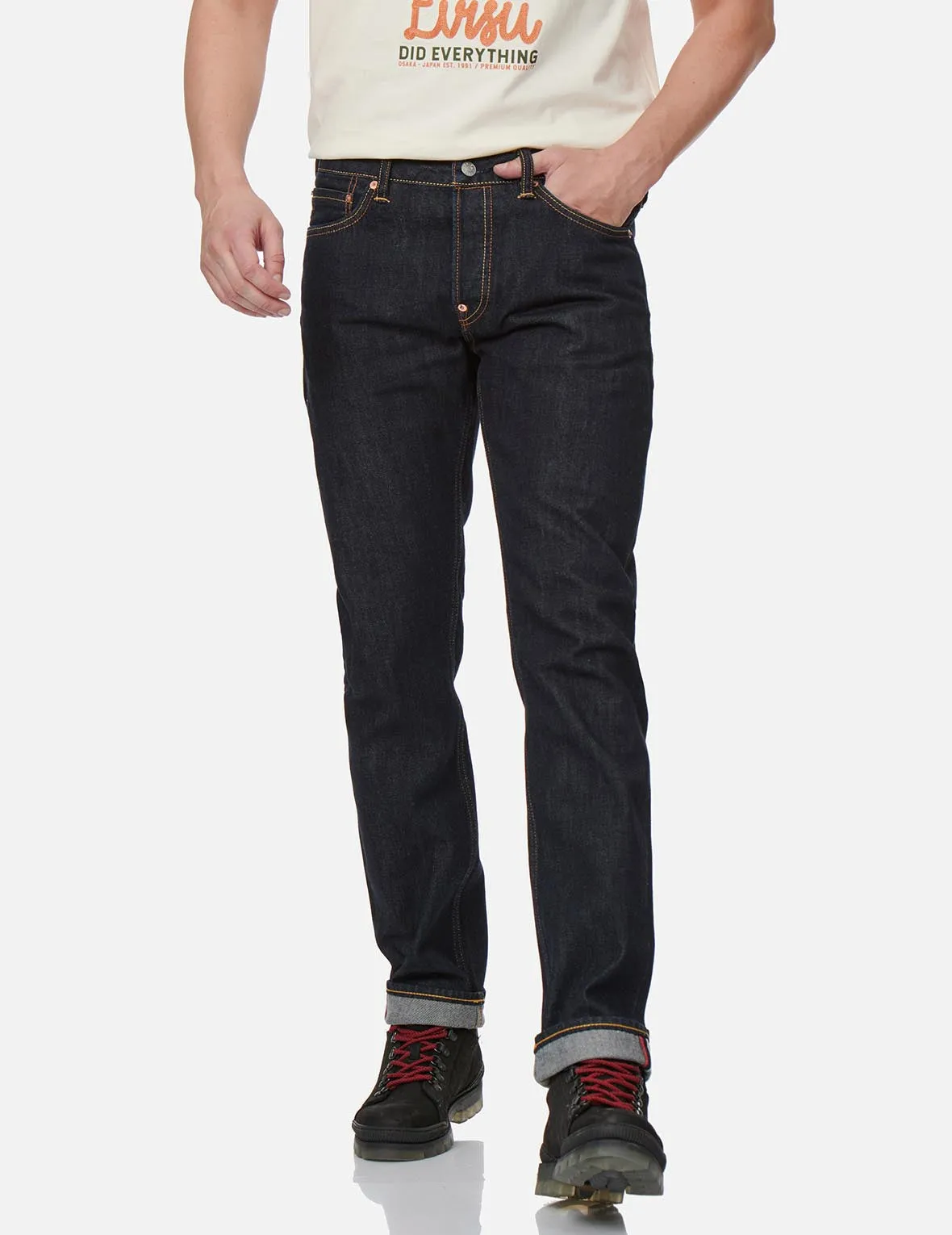 Contrasting Back Pockets Slim Fit Jeans #2010