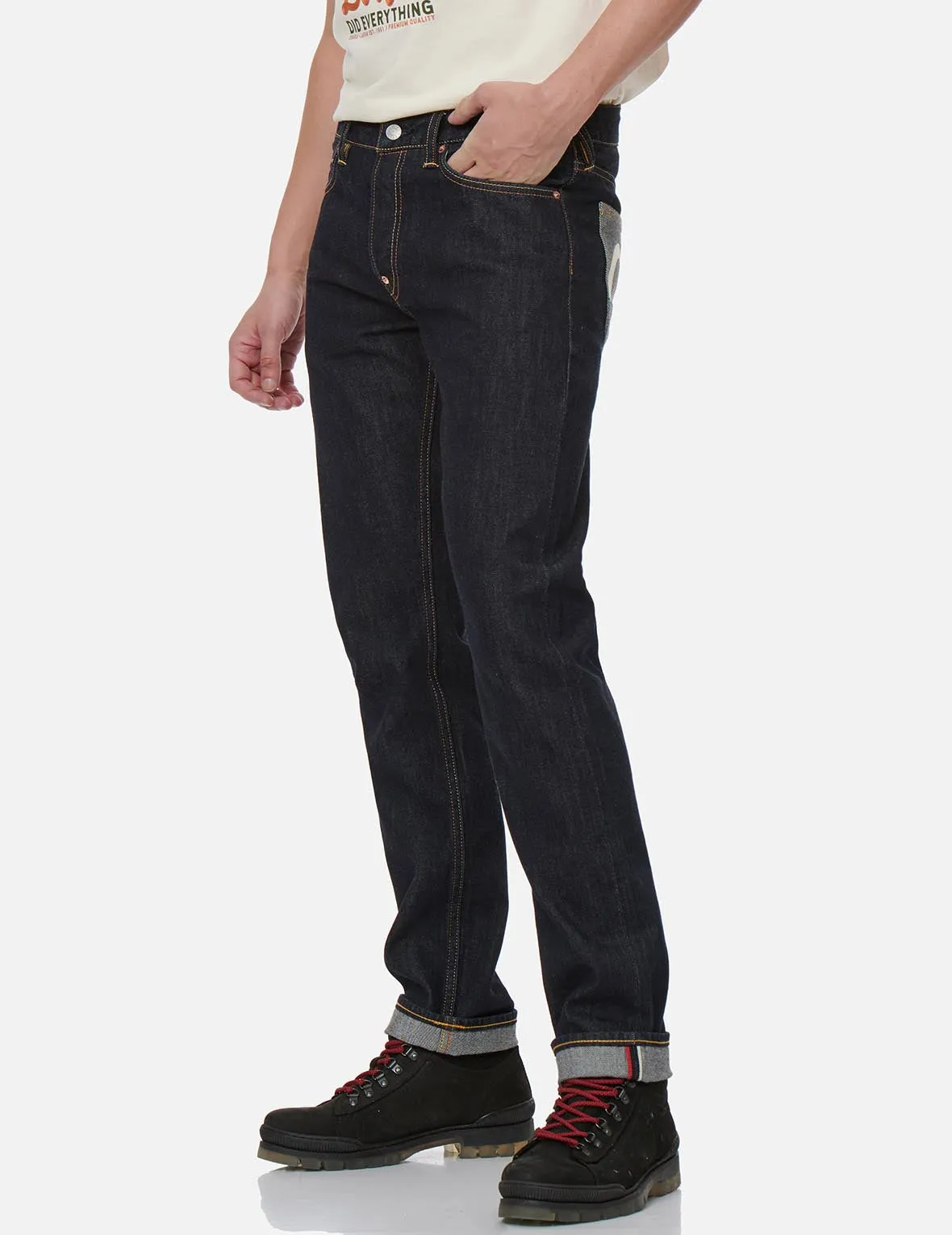 Contrasting Back Pockets Slim Fit Jeans #2010