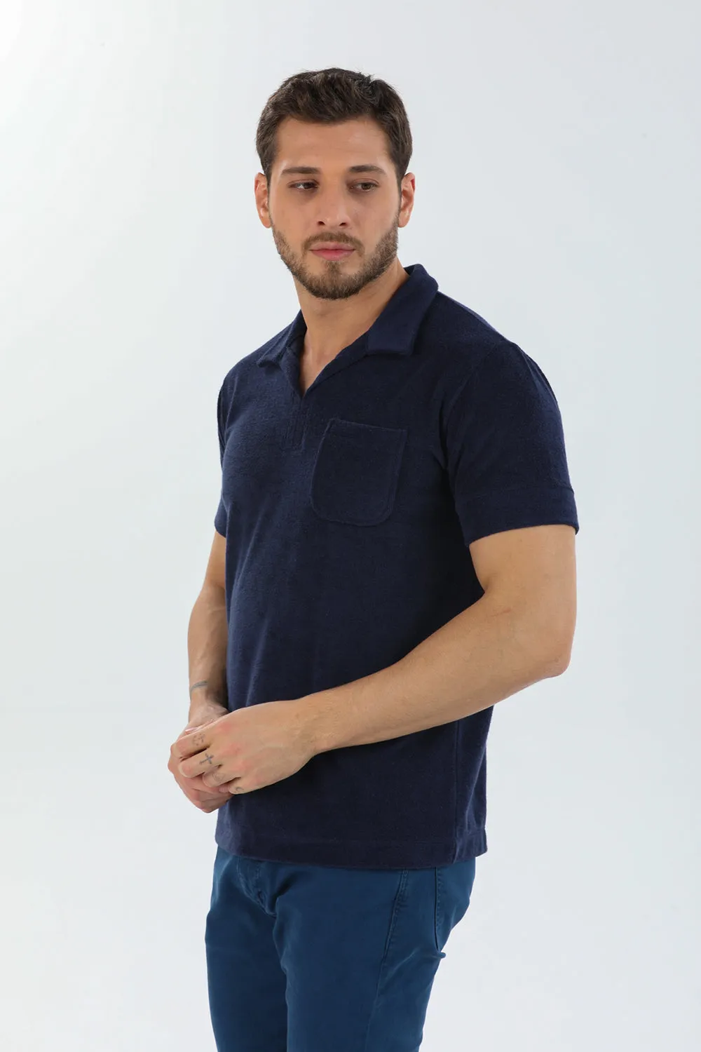 Cotton Man Polo Blue