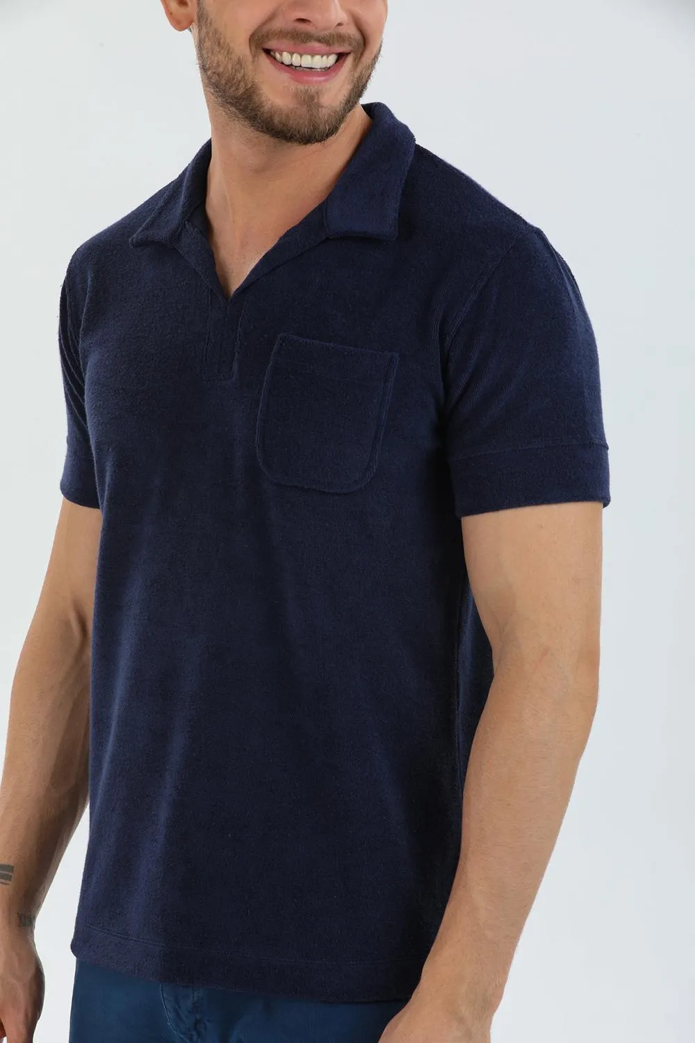 Cotton Man Polo Blue