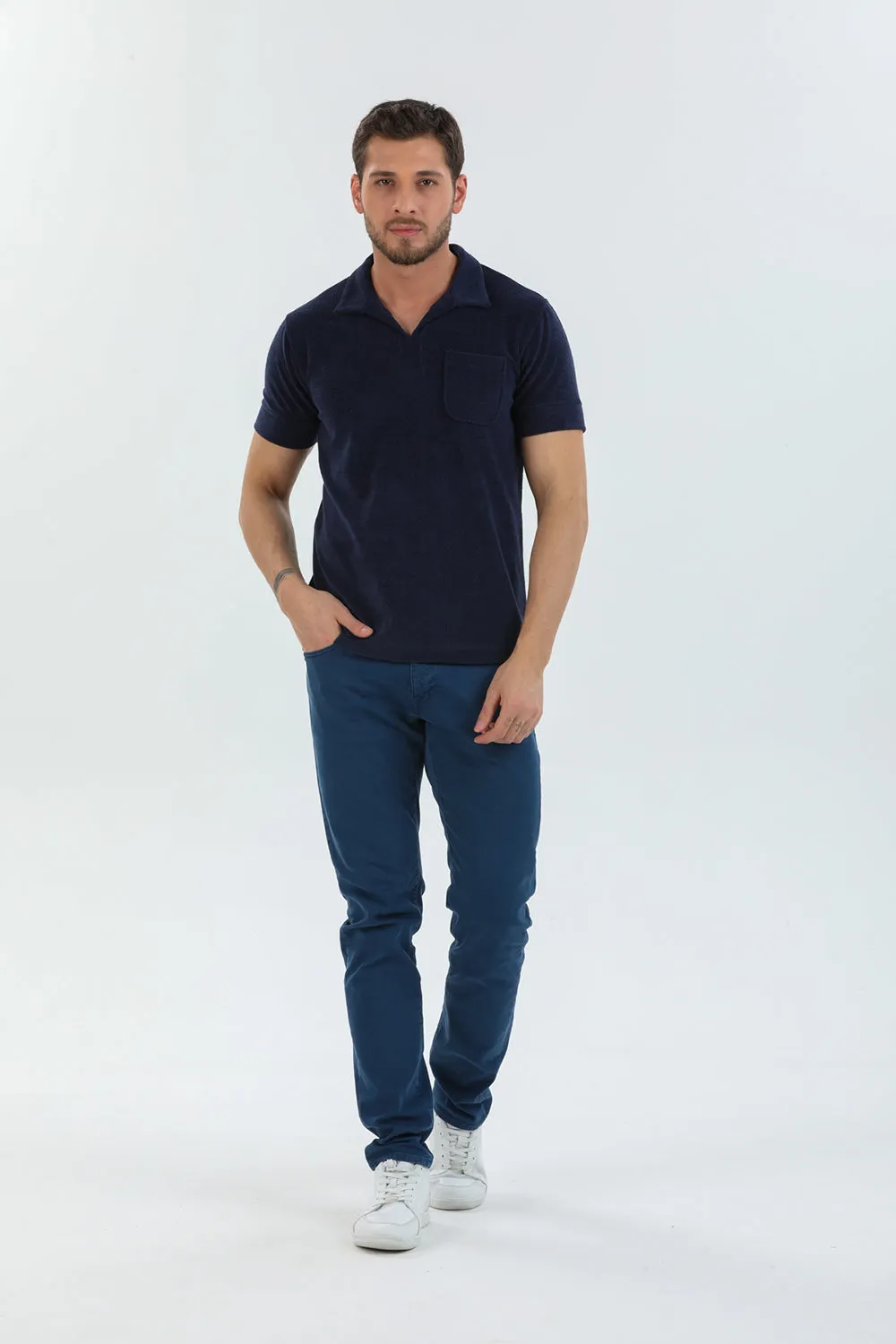 Cotton Man Polo Blue