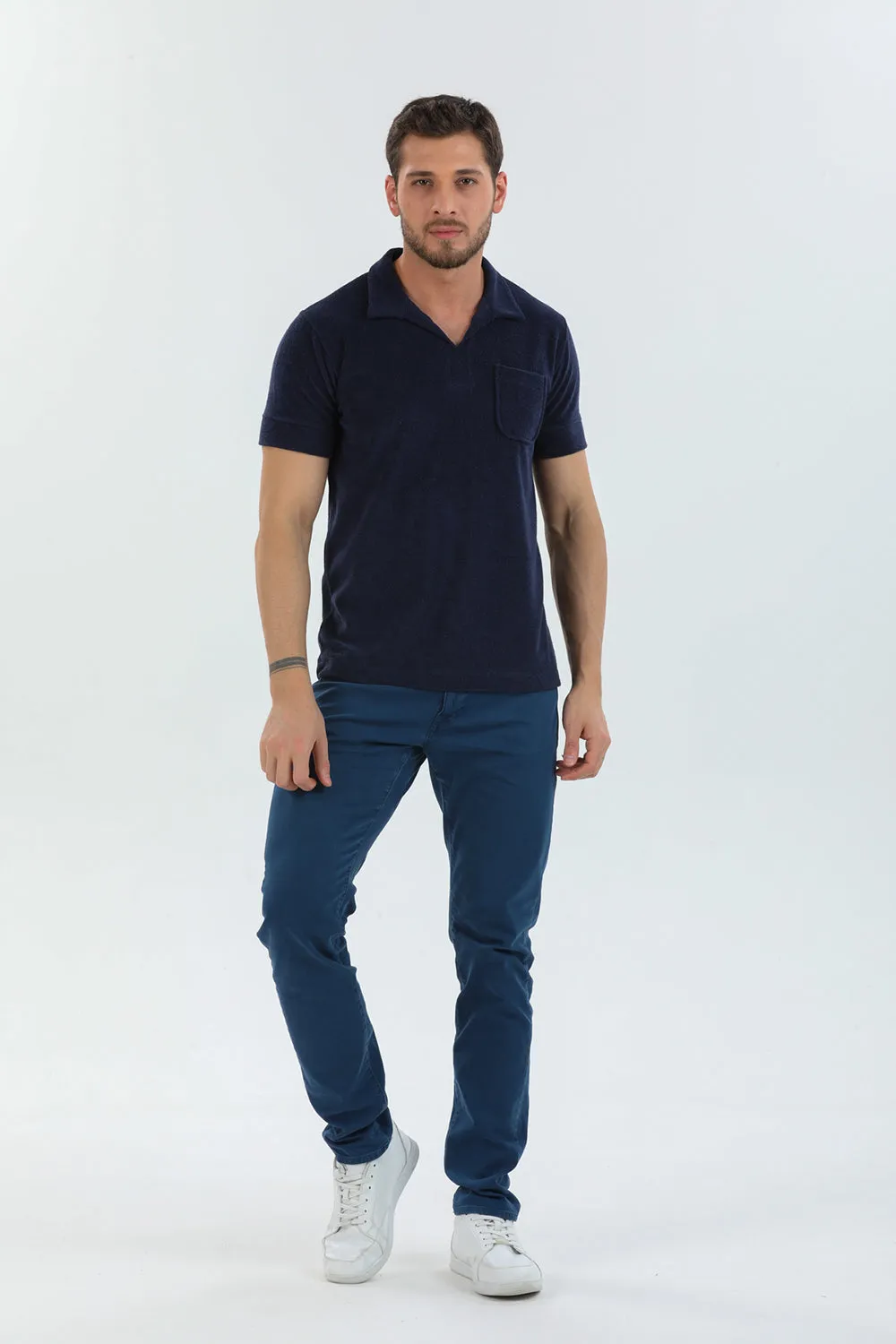 Cotton Man Polo Blue