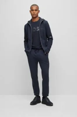 Cotton-piqué tracksuit bottoms with logo detail