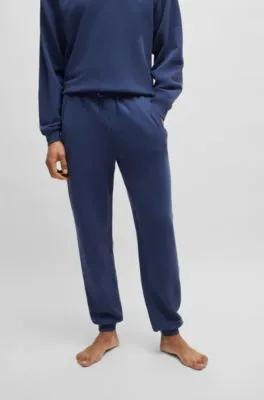 Cotton-terry tracksuit bottoms with flocked logo