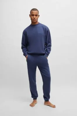 Cotton-terry tracksuit bottoms with flocked logo