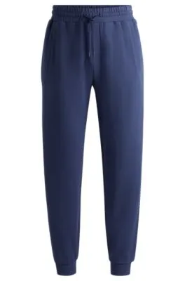 Cotton-terry tracksuit bottoms with flocked logo