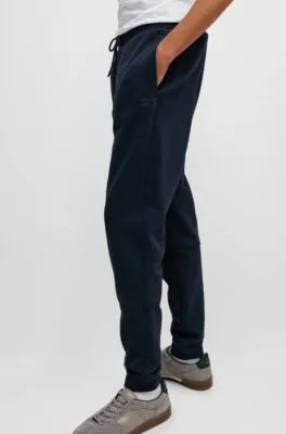 Cotton-terry tracksuit bottoms with logo patch