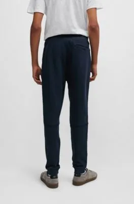 Cotton-terry tracksuit bottoms with logo patch