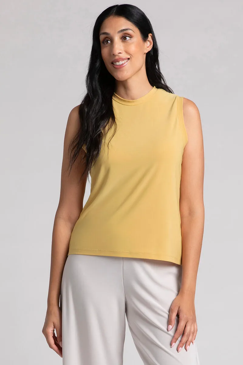 Crew Neck Slim Tank | Marigold