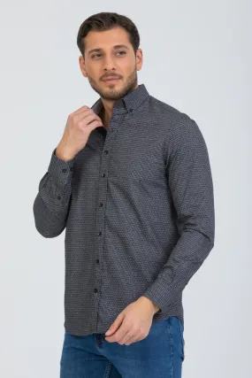 Donatello Iconic Poplin Man Shirt Black Grey