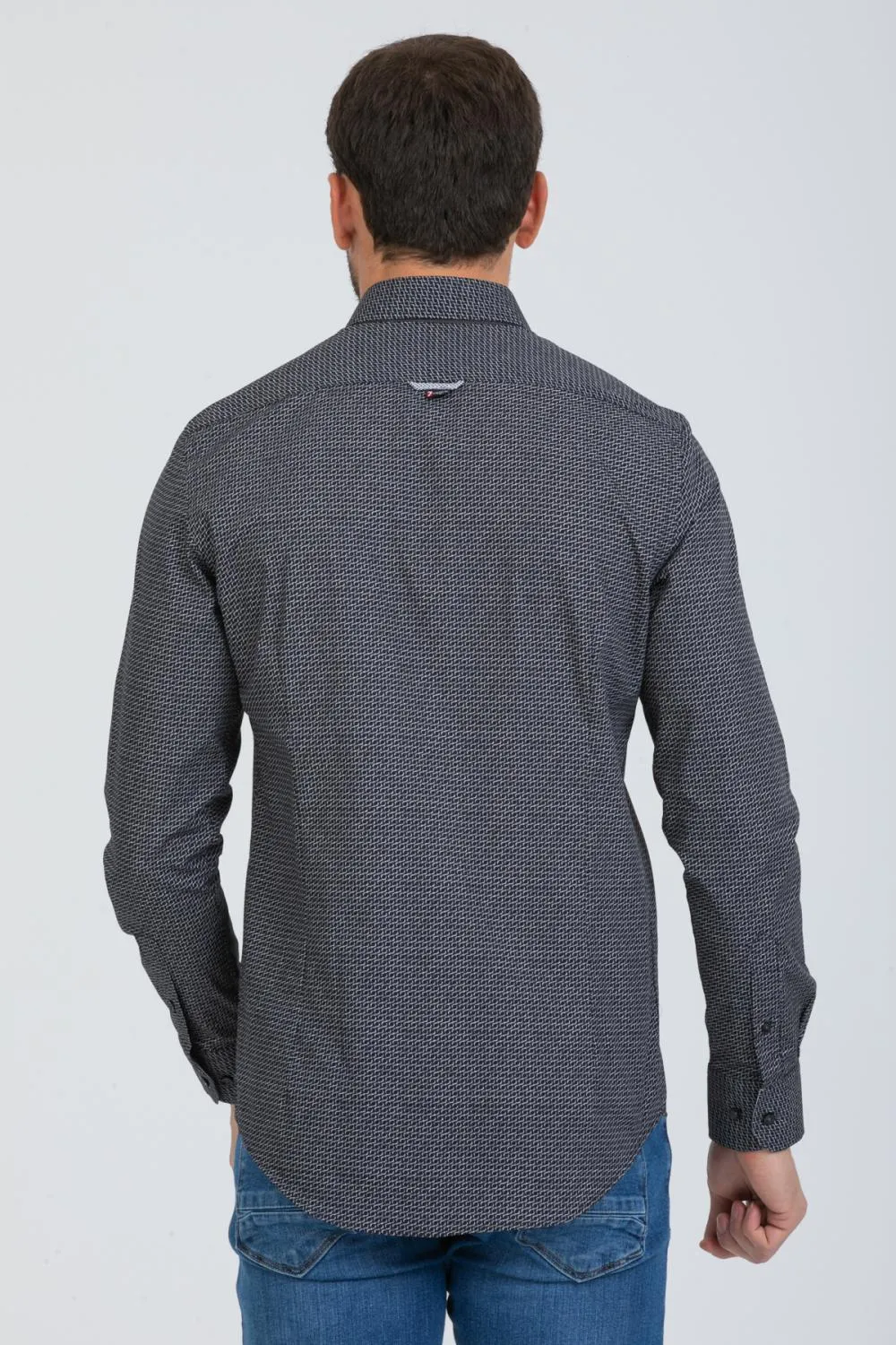 Donatello Iconic Poplin Man Shirt Black Grey