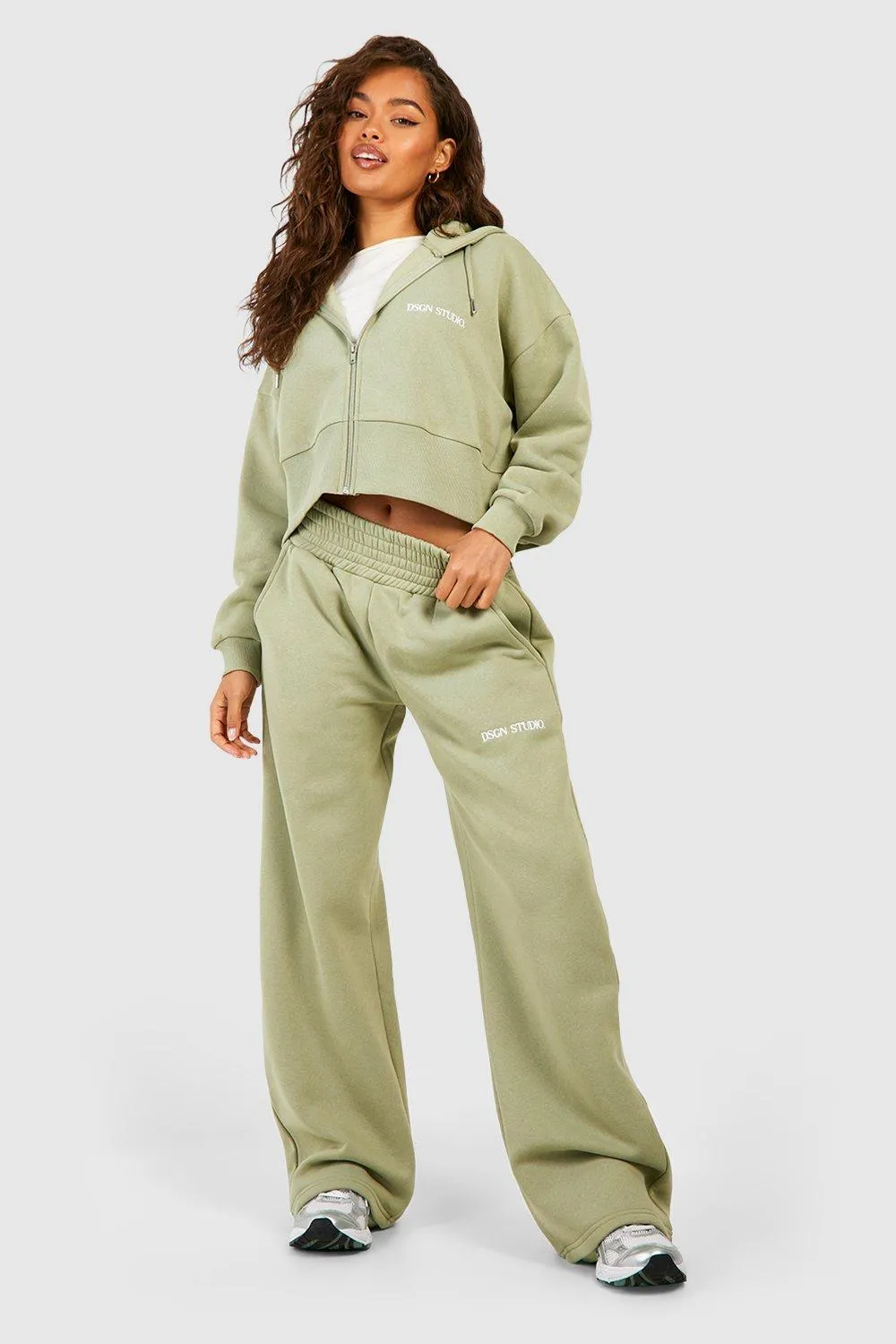 Dsgn Studio Cropped Zip Through Hooded Tracksuit