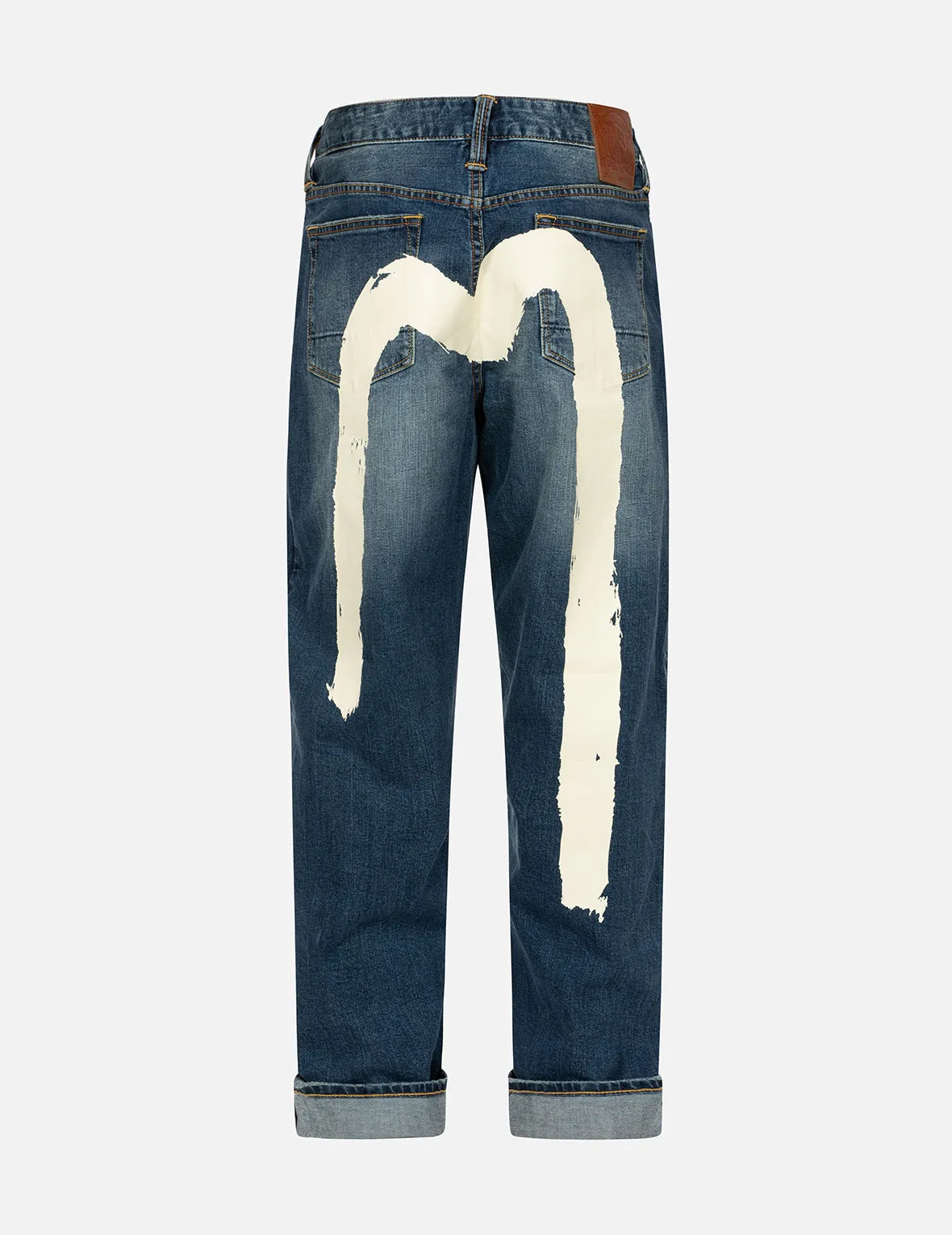 Ecru Brushstroke Daicock Loose Fit Jeans