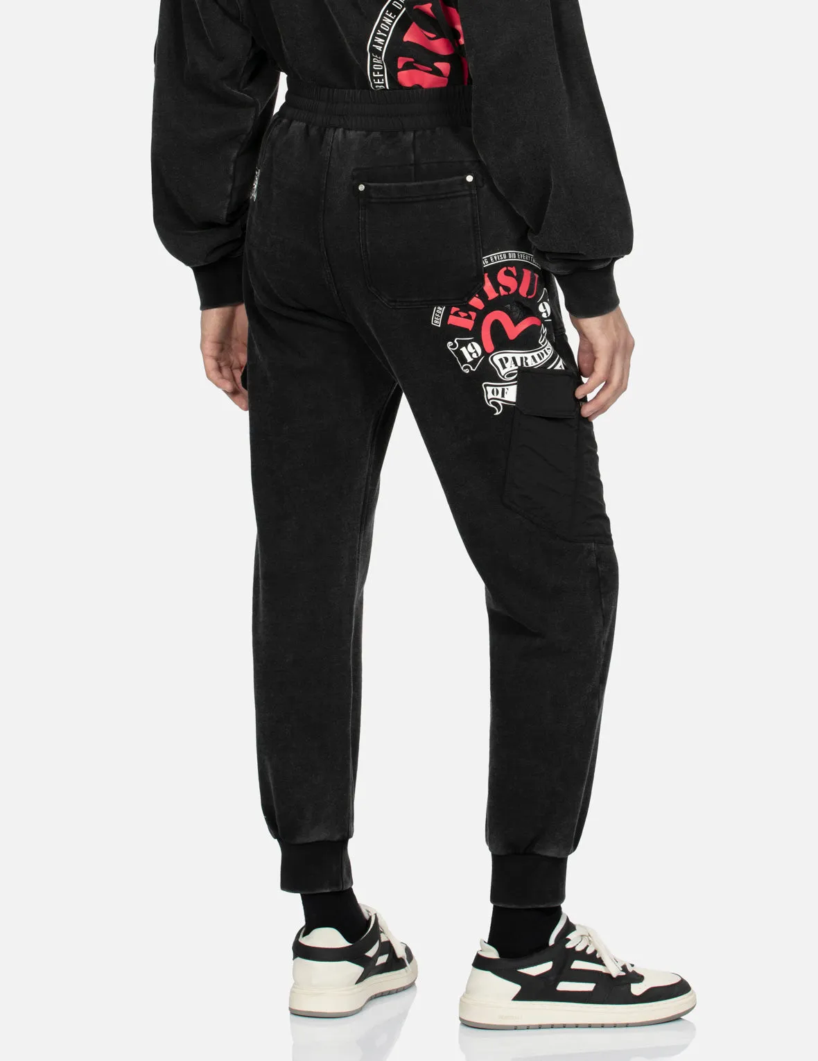 Embroidery Seagull and Logo Print Loose Fit Sweatpants