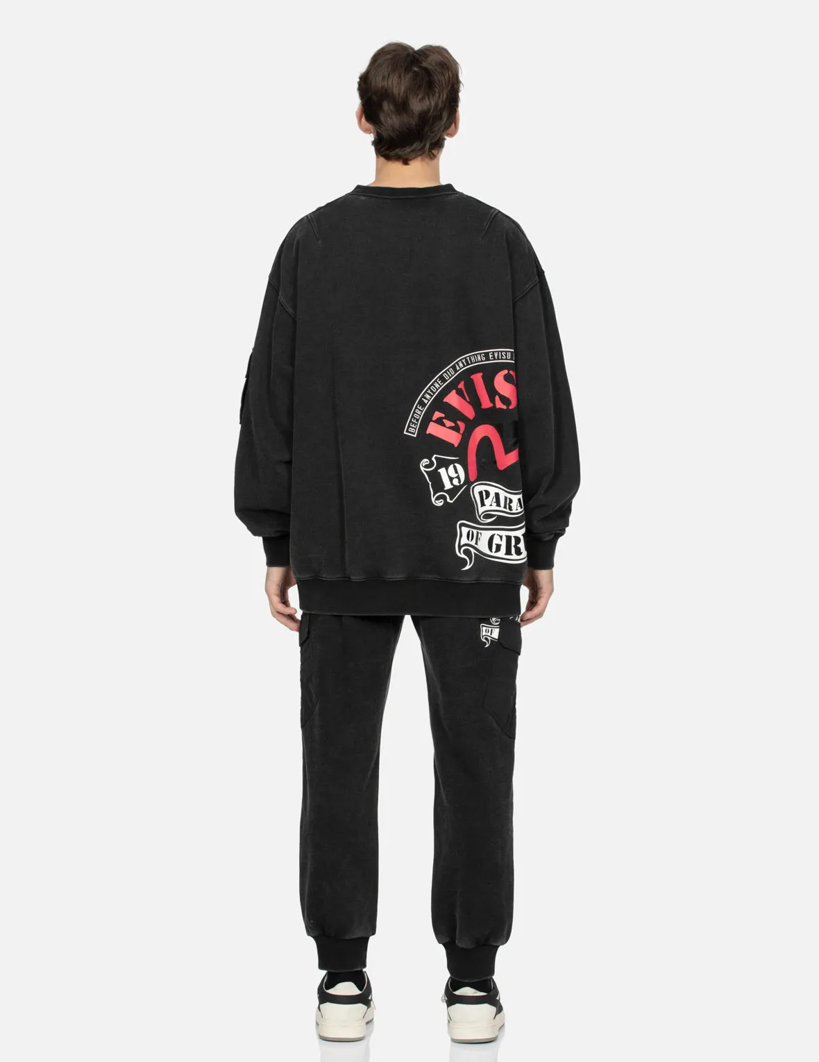 Embroidery Seagull and Logo Print Loose Fit Sweatpants