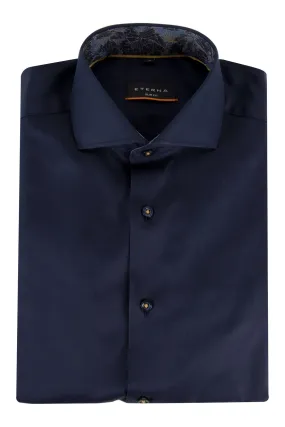 Eterna Slim Fit Shirt Navy