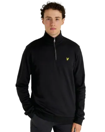 FELPA LYLE & SCOTT QUARTER ZIP SWEAT JET BLACK