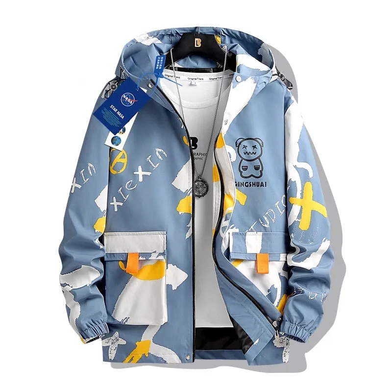 GINGSHUAI Raster Digital Graphic Hoodie