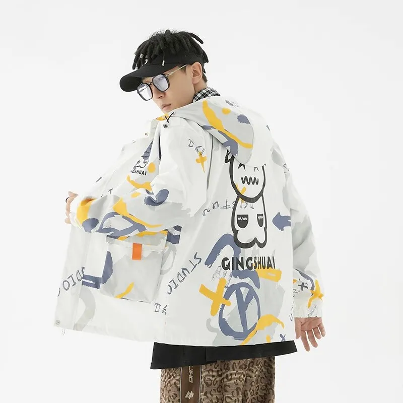 GINGSHUAI Raster Digital Graphic Hoodie