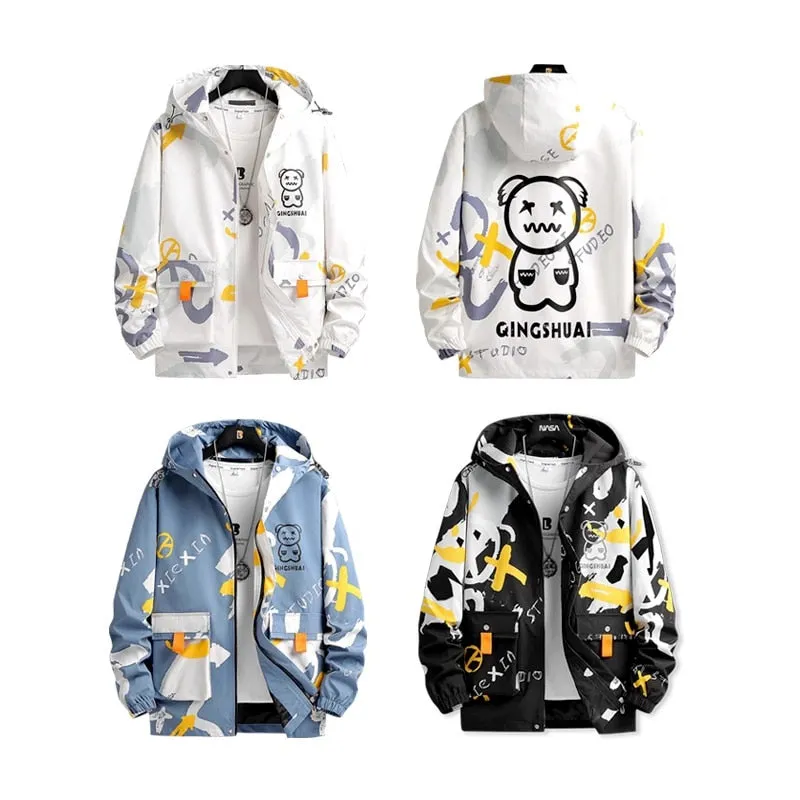 GINGSHUAI Raster Digital Graphic Hoodie