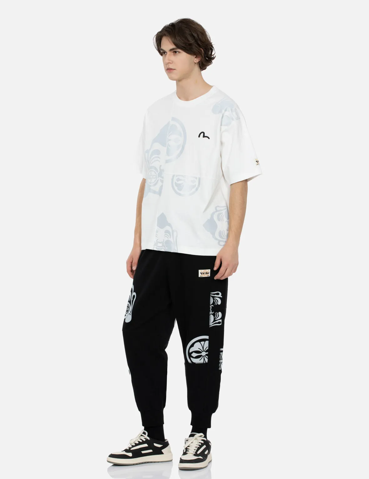 Godhead and Kamon Print Loose Fit Sweatpants