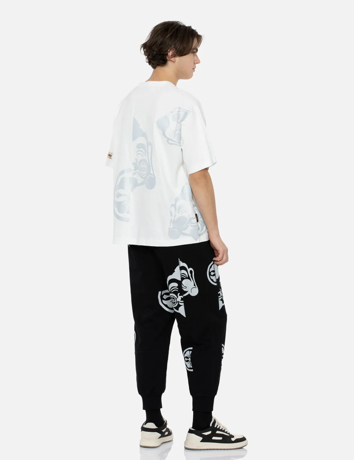 Godhead and Kamon Print Loose Fit Sweatpants