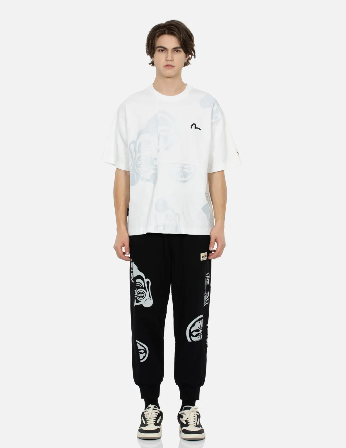 Godhead and Kamon Print Loose Fit Sweatpants