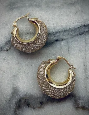 Gold and Crystal Hoop Earrings