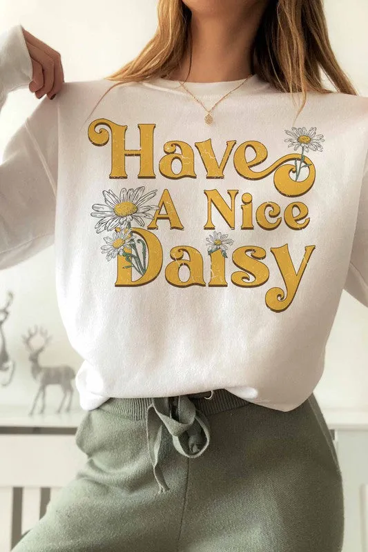 HAVE A NICE DAISY GRAPHIC SWEATSHIRT PLUS SIZE