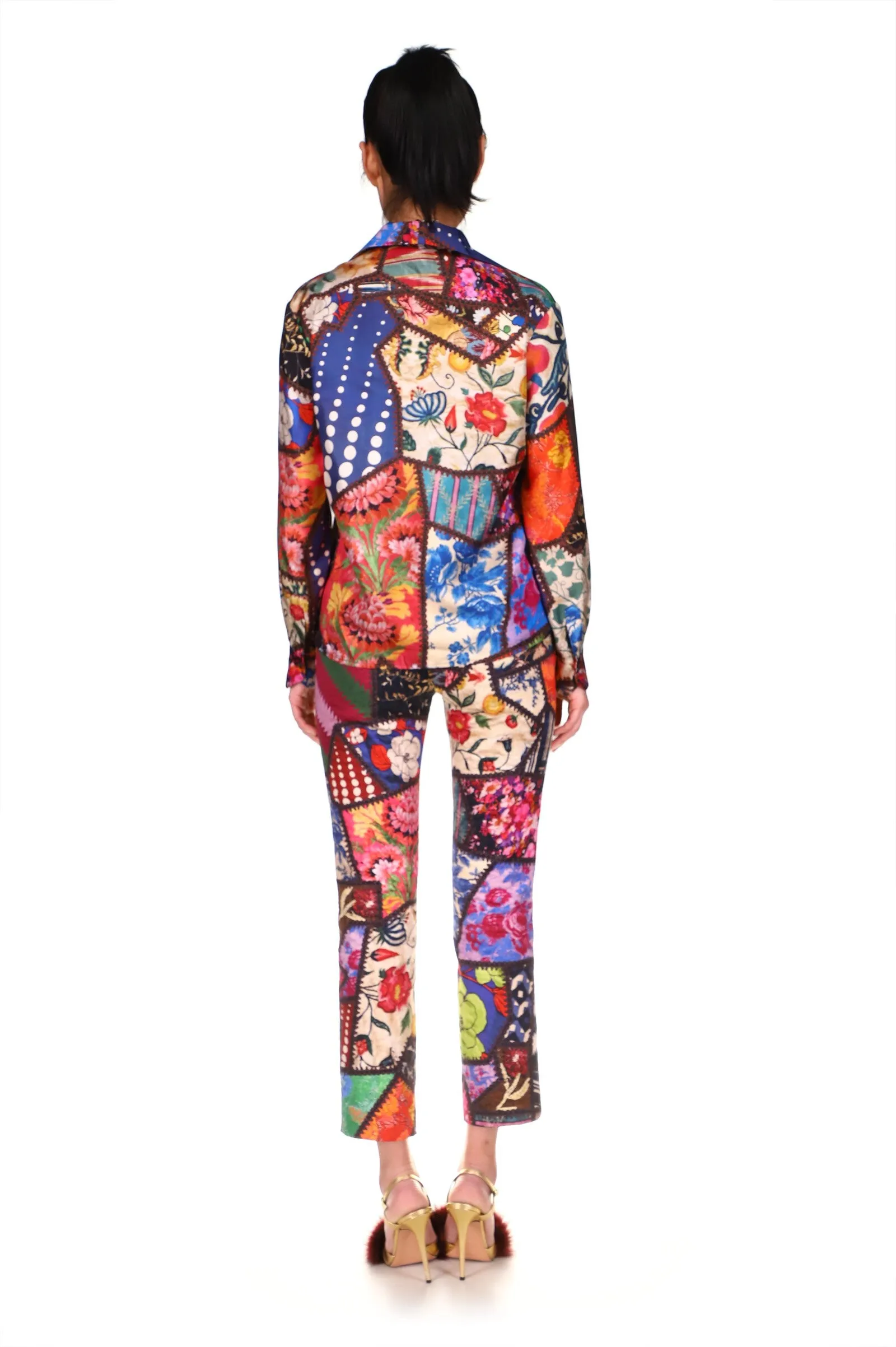 'HOTCH POTCH CRAZY QUILT' SLIM TROUSER